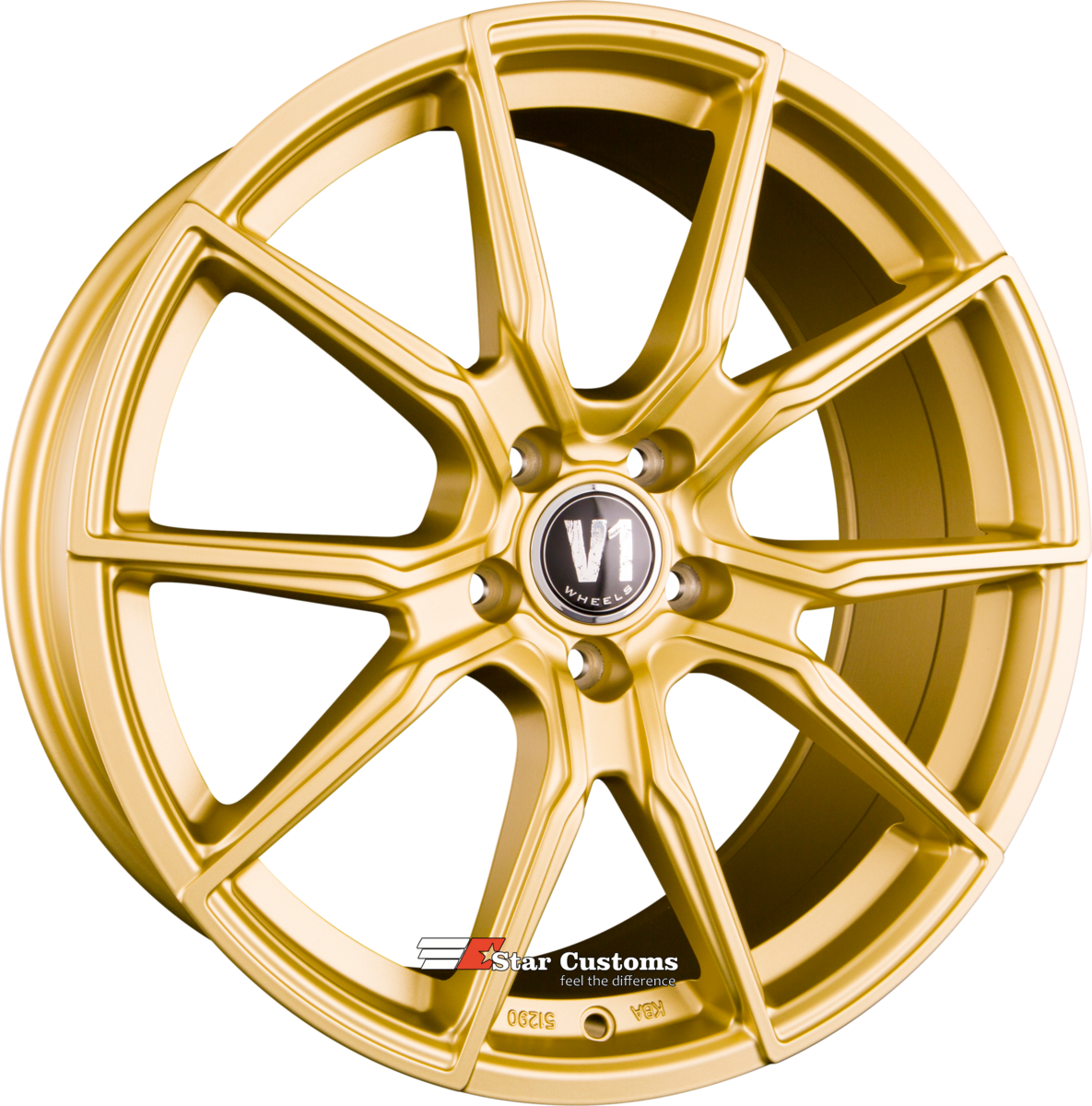 V1 fashion Wheels V2 Gold Matt Lackiert Einteilig 8,5x19 ET45 LK 5x112